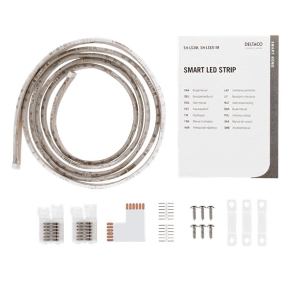 Deltaco Smart Home LED-list förlängning, 1m, RGB, 2700K-6500K -