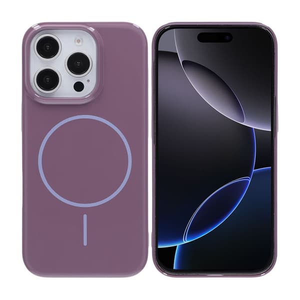 Glossy design Magnetic Case For iPhone 16 Pro Purplek