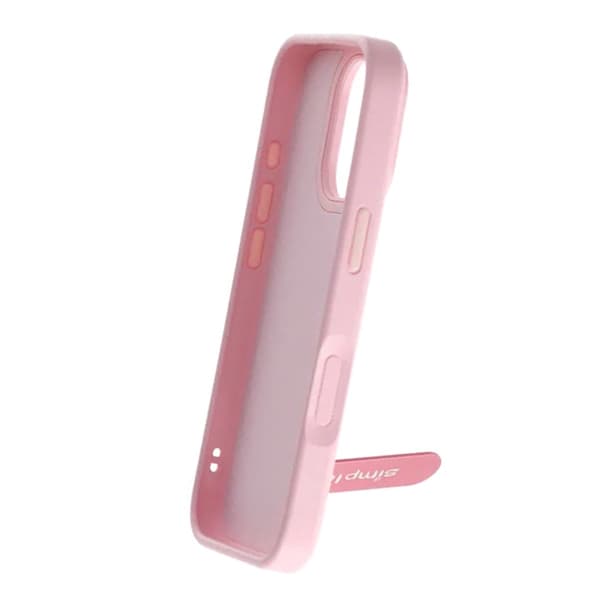 Skal med utfällbart roterande stativ för iPhone 16 Pro Max - Rosa