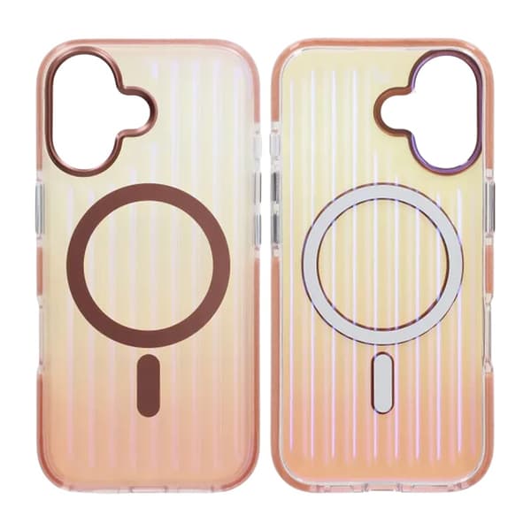 Corrugated MagSafe Mobile Case for iPhone 17 - Rose Gold