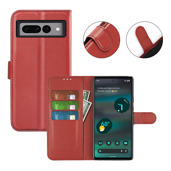 Google Pixel 7A Plånboksfodral med Stativ - Brun