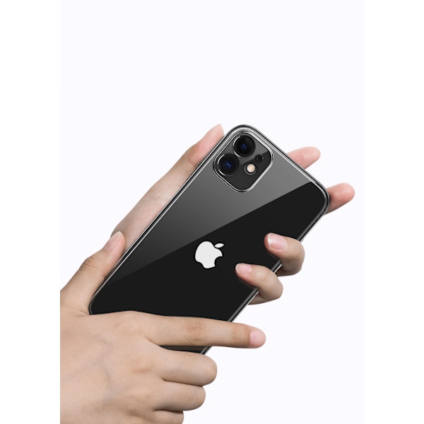 iPhone 12 Mobilskal med Kameraskydd - Svart/transparent