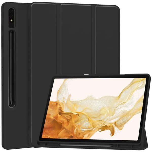 Samsung Galaxy Tab S10 Plus Case Tri-Fold Pen Compartment - Black