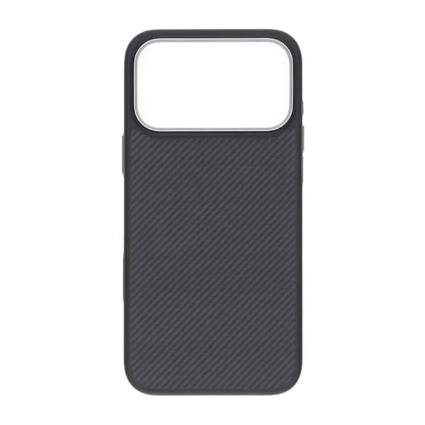 Kevlar Woven Magnetic TPU Overmolded Case - iPhone 17 Pro Max Black Fine Weave