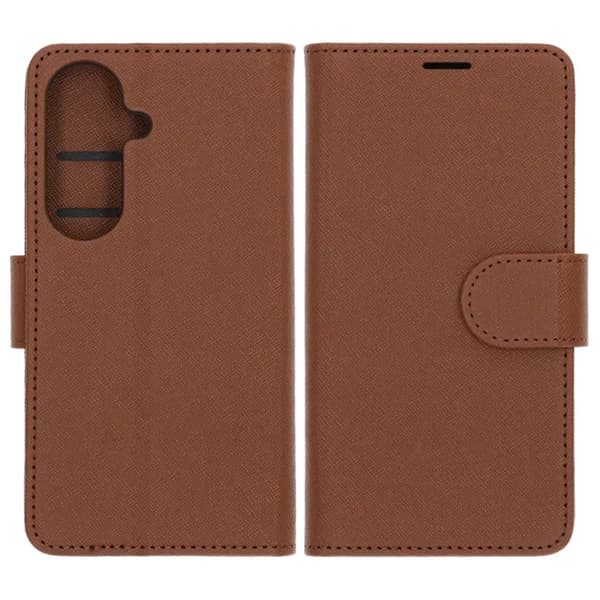 Flip Stand Leather Wallet Case For Samsung S26 Plus Brown