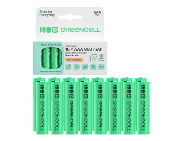 Green Cell 16x AAA HR03 950mAh Rechargeable Batteries