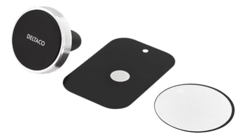 DELTACO bilhållare för ventilationsgaller, magnet, för smartphones, silver