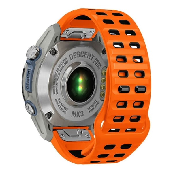 Garmin Fenix 8/E 47mm etc. Silicone Two-colored Watch Band - Orange/Black