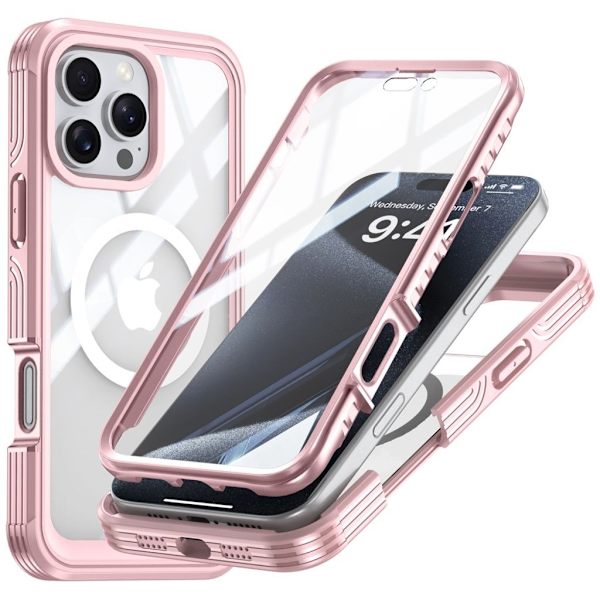 iPhone 16 Pro Max Case with Sreen Protector - Pink