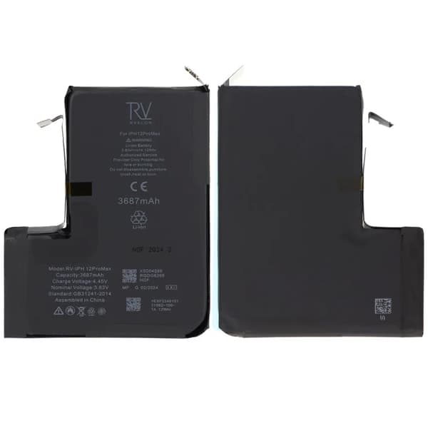 iPhone 12 Pro Max Batteri Med Tejp Svart