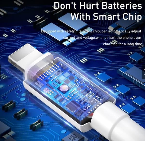 SiGN Lightning Kabel iPhone & iPad 1m - Vit Svart