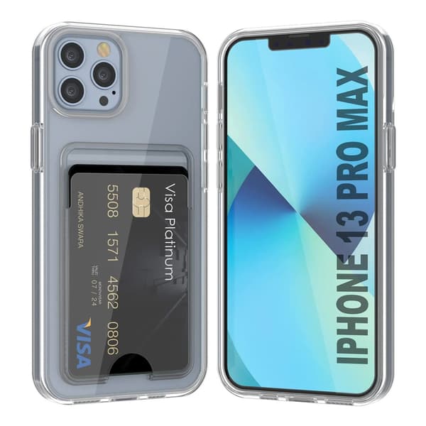 iPhone 13 Pro Max Mobile Case with Card Holder TPU Rvelon - Transparent