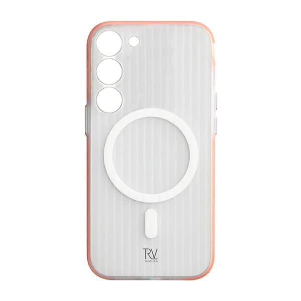 Samsung Galaxy S23 Mobile Case Corrugated with Magnet Rvelon - Orange