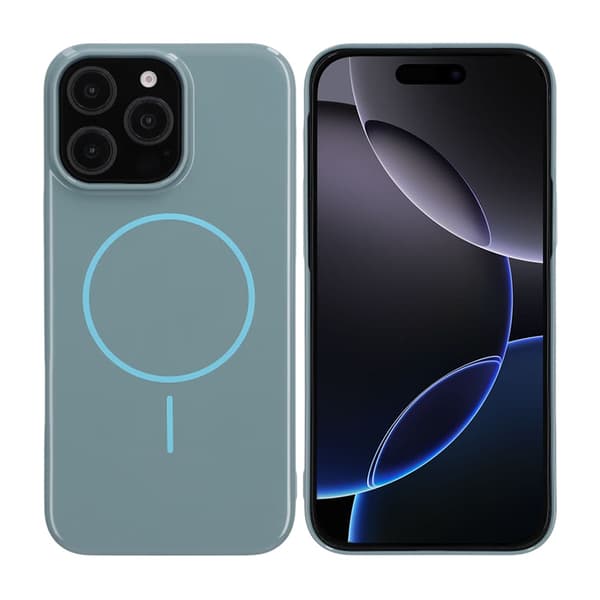 Glossy design Magnetic Case For iPhone 16 Pro Max Blue