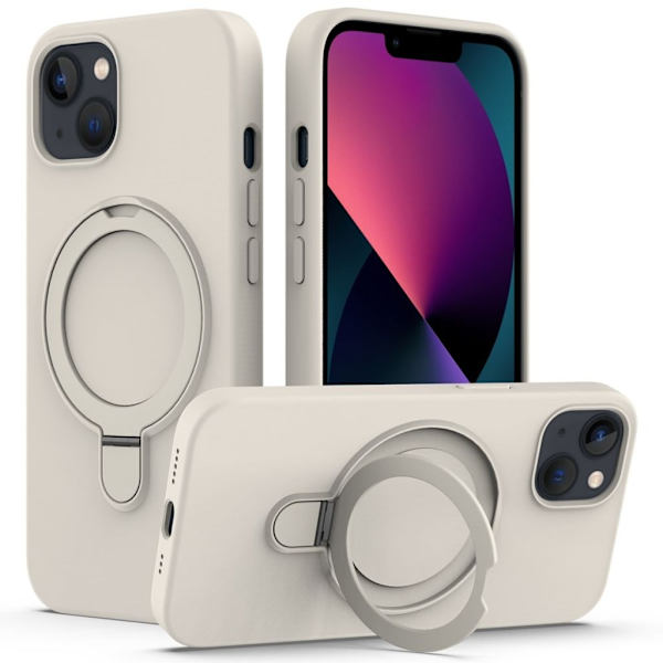 iPhone 14 Plus MagSafe Case with Ring Stand - Antique White