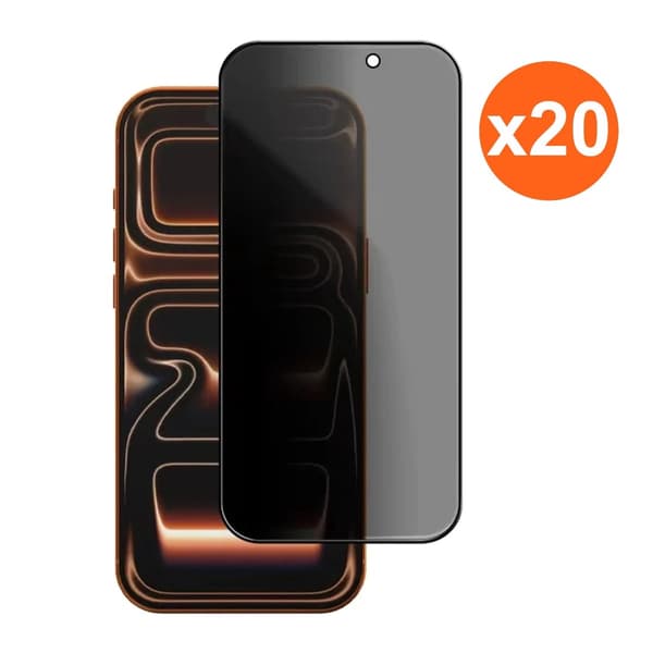 Screen Protector for iPhone 17 Pro – Privacy Full Cover Tempered Glass RV no frame 20 pcs bulk
