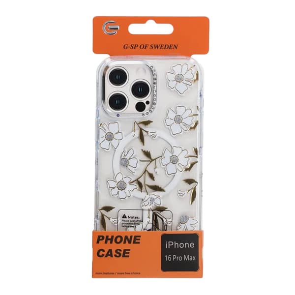 Case Magsafe for iPhone 16 Pro Max - Transparent flowers and twigs