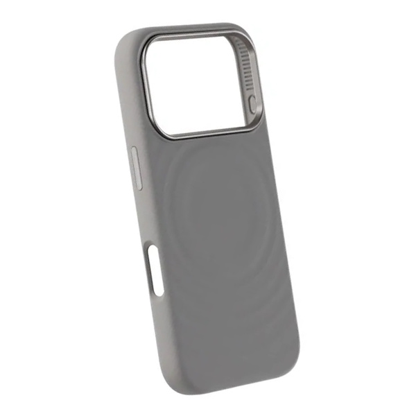 Cream wave liquid silicone Case For iPhone 17 Pro Light Gray