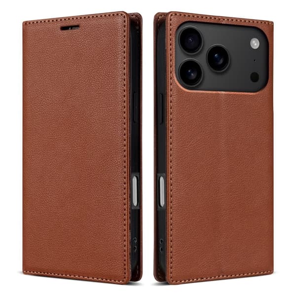 iPhone 18 Pro Max/17 Pro Max Wallet Cover with Stand - Brown