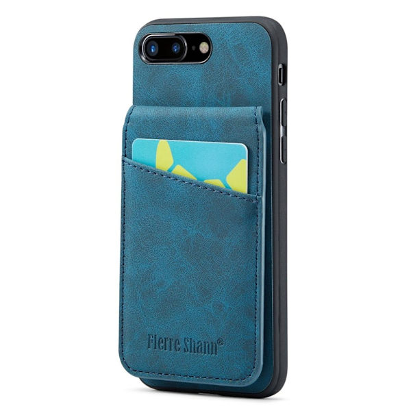 FIERRE SHANN iPhone 7 Plus / 8 Plus Case with Card slots - Blue