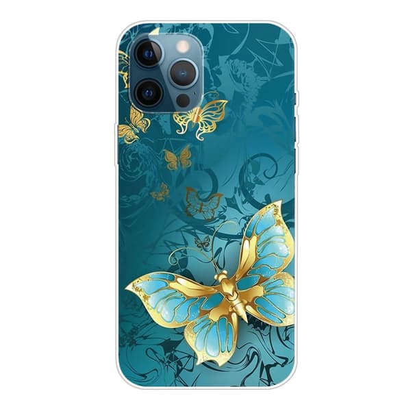 IPhone 12- 12 Pro TPU case - Golden Butterfly