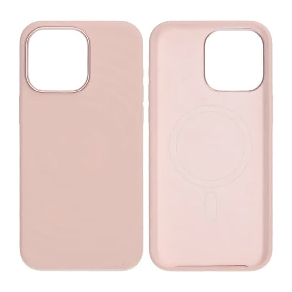 Silicone Mobile Case for iPhone 15 Pro Max - Pink with Camera Protection