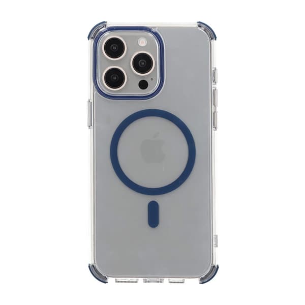 iPhone 15 Pro Max Rvelon Mobilskal Magnet med Kantskydd - Blå