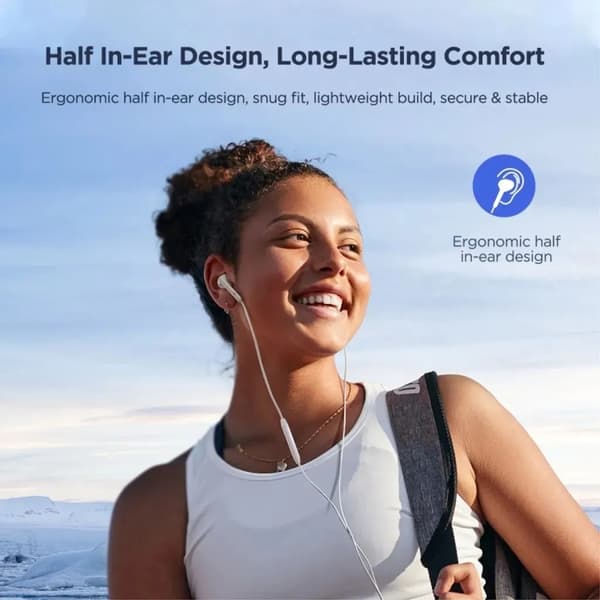 Sign iPhone Hörlurar USB-C Half In-Ear Wired - Vit Svart