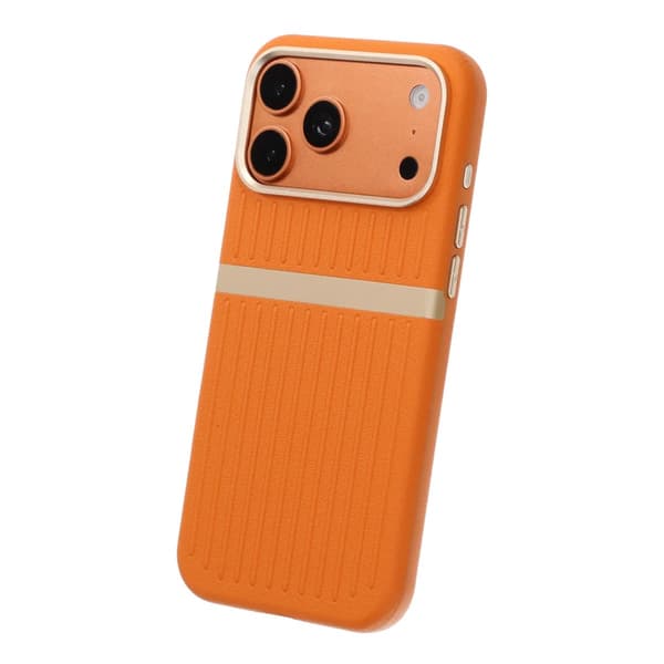 Luggage Spliced Leather Texture Magnetic Phone Case For iPhone 17 Pro Max/18 Pro Max Orange