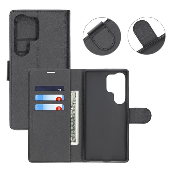 Samsung Galaxy S25 Ultra Wallet Case with Stand - Black
