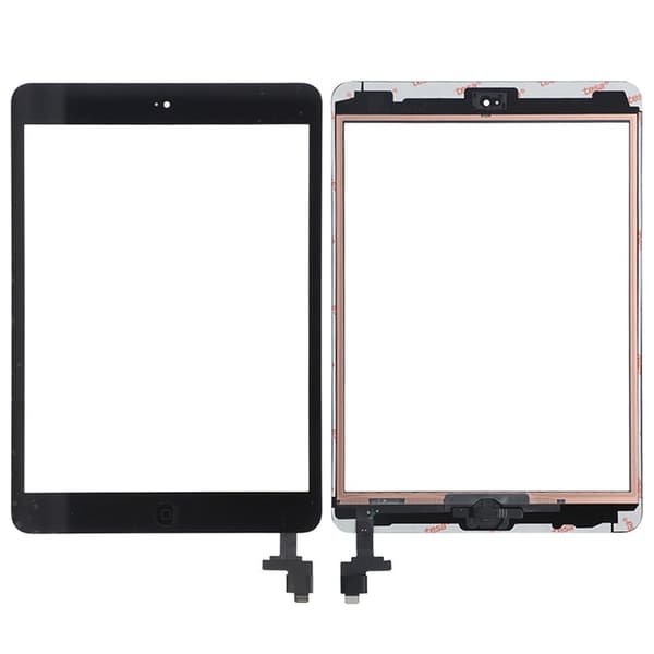 iPad Mini and Mini 2 Glass with Touchscreen with Home Button Flex Cable OEM - Black