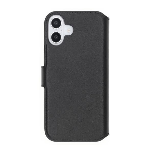 iPhone 16 Plus Wallet Case Genuine Leather Rvelon - Black