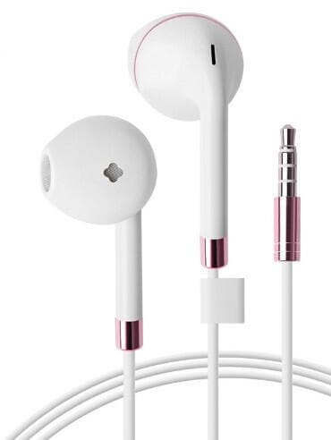 Hörlurar In-Ear med Mikrofon - 3,5 mm - Vit/Rosa Svart