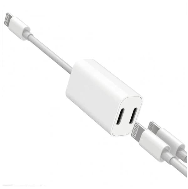 SiGN iPhone 7/7Plus Lightning Adapter för laddning & earpods, 5V, 1A, 10cm Svart