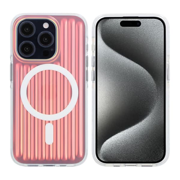 Model reflect color Magnetic Case For iPhone 15 Pro Red