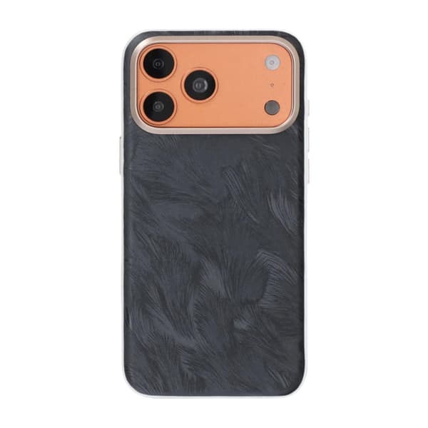 Plume Textured Vegan-Leather Magnetic Case For iPhone 17 Pro Max/18 Pro Max Black