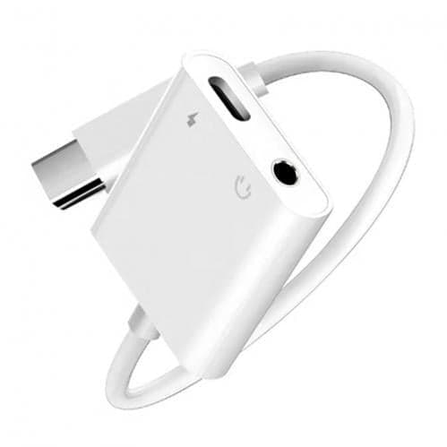 SiGN Adapter USB-C till 3,5 mm - Ladda & Lyssna - Vit Svart