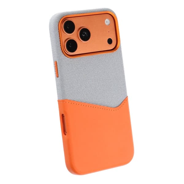Dual-Tone Leather Card Holder Magnetic Phone Case For iPhone 17 Pro Max/18 Pro Max Orange