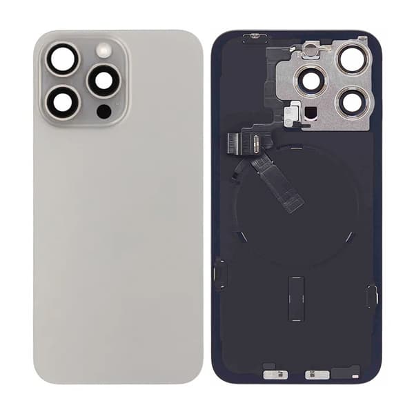 iPhone 15 Pro Max Back Glass Complete OEM - Natural Titanium