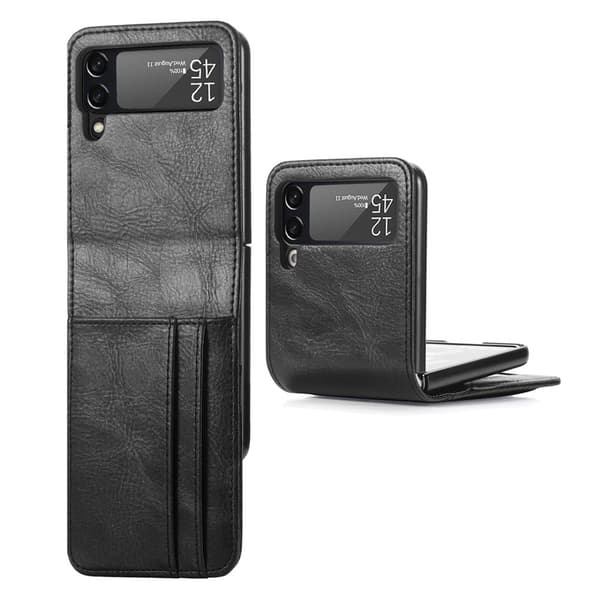 Samsung Galaxy Z Flip4 5G Folding Shockproof Wallet Case - Black