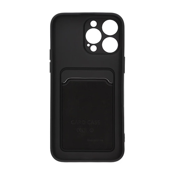 iPhone 14 Pro Max Silikonskal med Korthållare - Svart