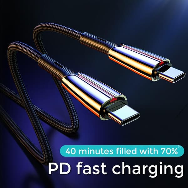 SiGN PD USB-C till USB-C Kabel, 1.2m, 3A, 60W - Svart Svart