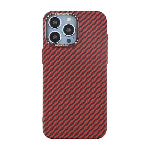 Kolfiber Skal iPhone 14 Pro - Röd