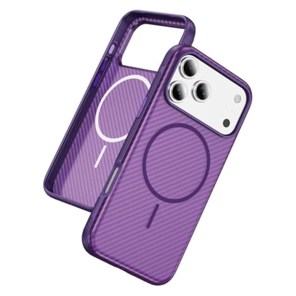 iPhone 18 Pro/17 Pro MagSafe Case Carbon Fiber Texture - Purple