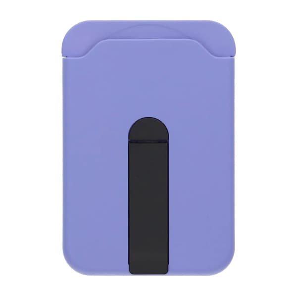 Magnetic Card Holder with Vertical Strip Kickstand Purple