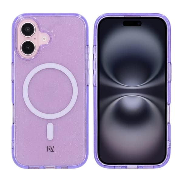 iPhone 16 Rvelon TPU Mobile Case with MagSafe - Glitter Purple