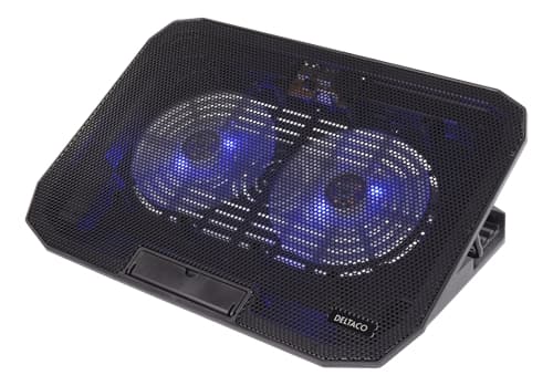 Deltaco Laptop Cooler for Computers up to 15.6", LED - Black
