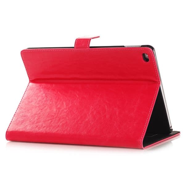 iPad Air 2 Flip Stand Läder Plånboksfodral - Röd Svart