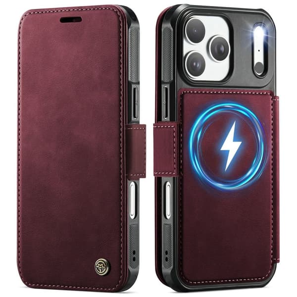 CASEME 053 iPhone 17 Pro Max Wallet Cover MagSafe RFID blocking - Red