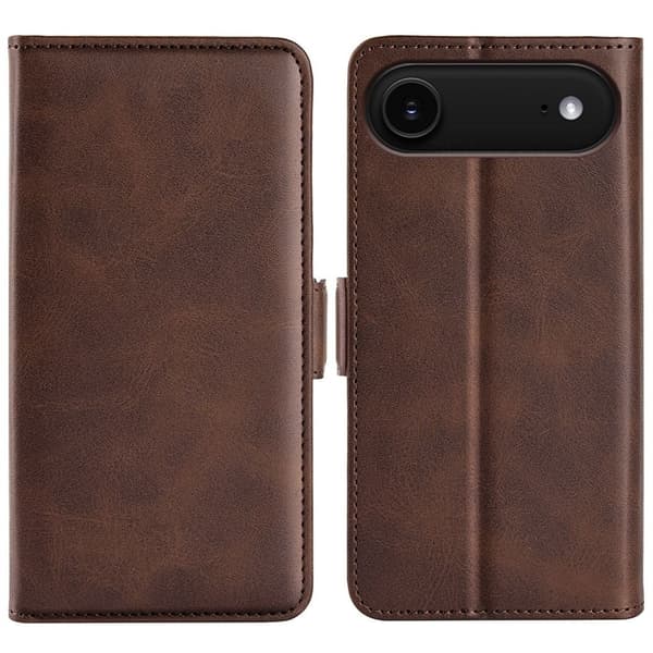 iPhone Air Wallet Cover in calf texture - Brown